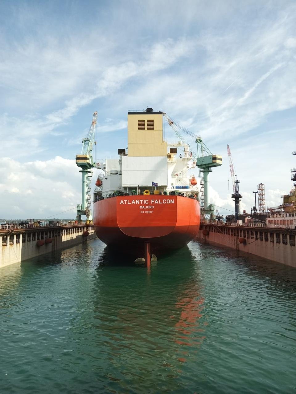 Vessel in drydock